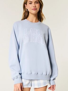 Hollister Lake Tahoe Light Blue Graphic Sweatshirt - Women